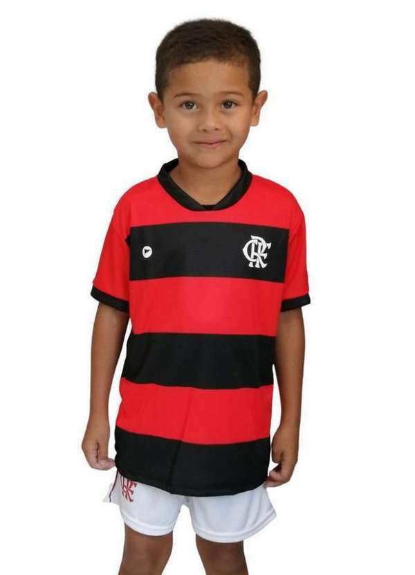 Revedor - Conjunto Flamengo Uniforme Infantil - Torcida Baby Vermelho / Preto