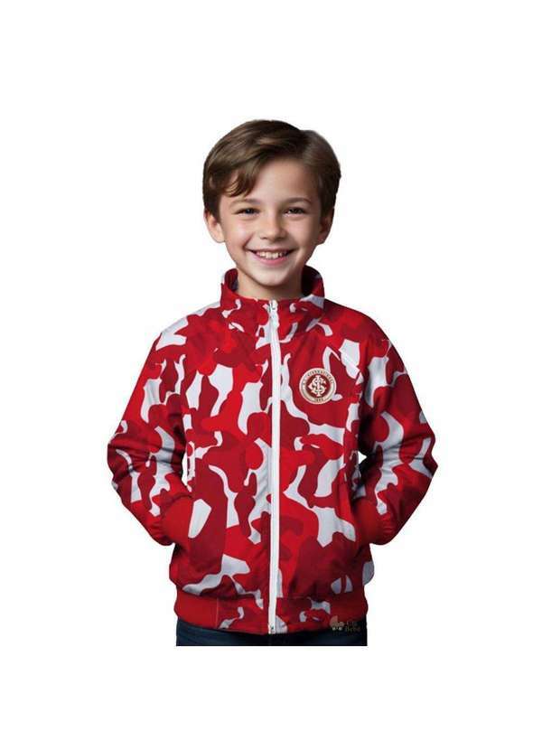 Revedor - Jaqueta Infantil Internacional Blusa de Frio Camuflada Oficial Vermelho