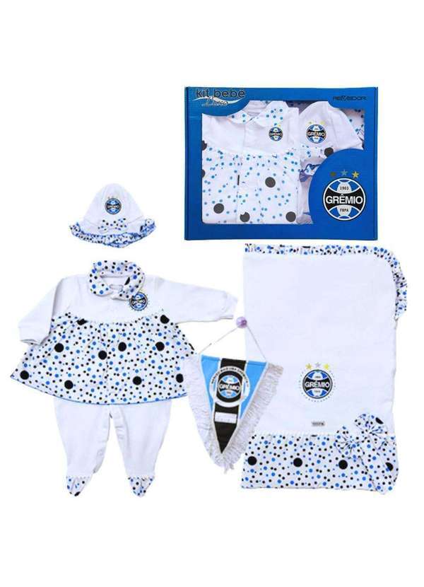 Revedor - Kit Bebê Grêmio Luxo Saída de Maternidade Meninas Oficial Branco