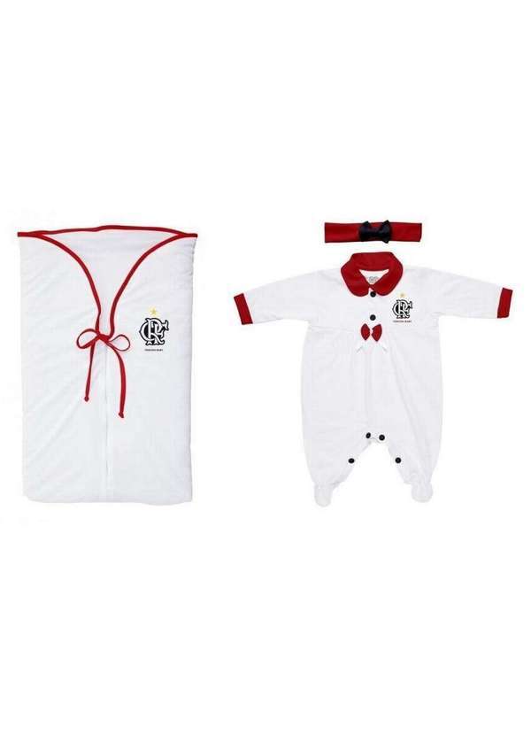 Torcida Baby - Kit Maternidade Flamengo Meninas Branco - Torcida Baby Branco
