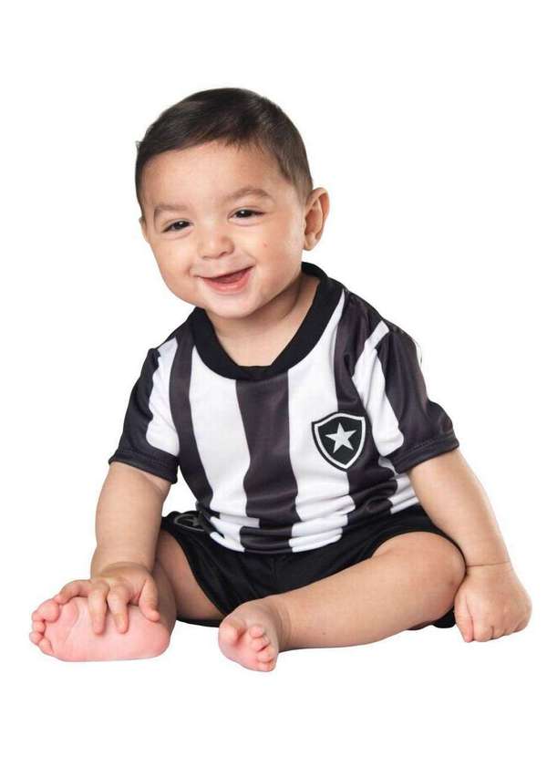Torcida Baby - Uniforme Infantil Botafogo Oficial - Torcida Baby Preto / Branco