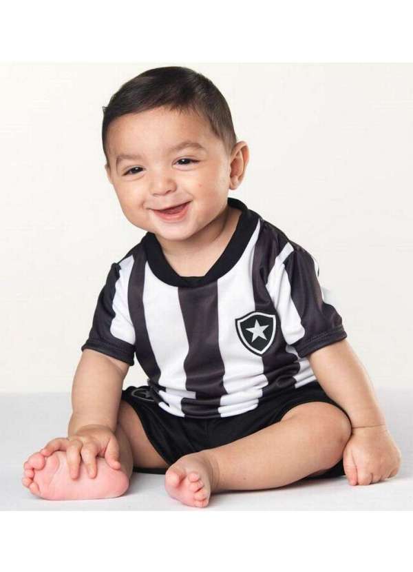 Torcida Baby - Uniforme Infantil Botafogo Oficial - Torcida Baby Preto / Branco 4