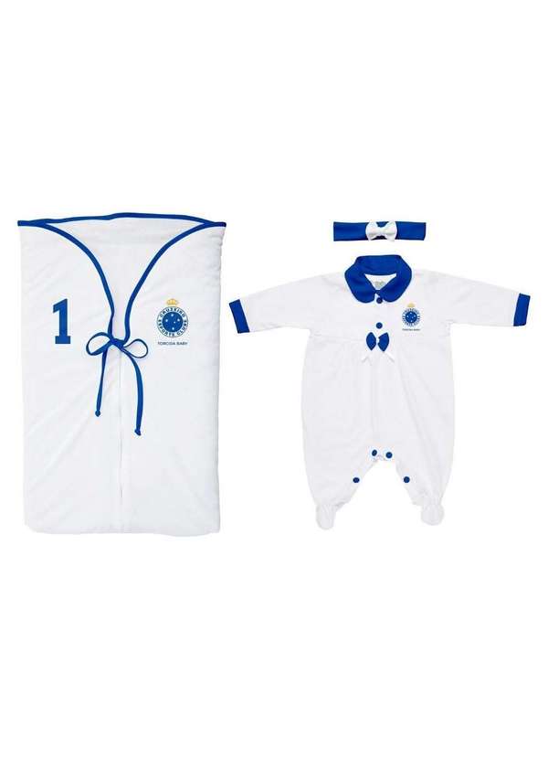 Torcida Baby - Kit Maternidade Cruzeiro Menina Branco - Torcida Baby Branco