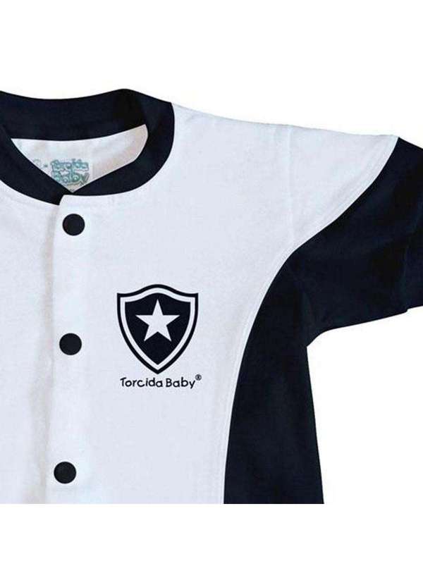 Torcida Baby - Macacão Bebê Botafogo Branco Manga Curta - Torcida Baby Branco / Preto 2