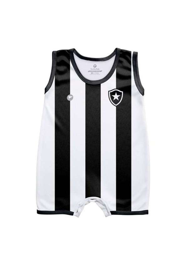 Torcida Baby - Macacão Bebê Botafogo Regata - Torcida Baby Branco / Preto