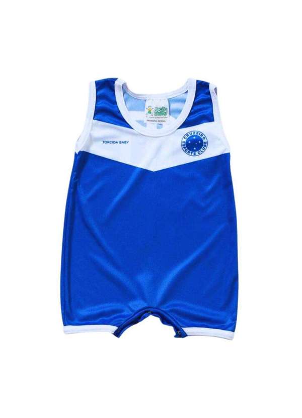 Torcida Baby - Macacão Bebê Cruzeiro Regata - Torcida Baby Azul
