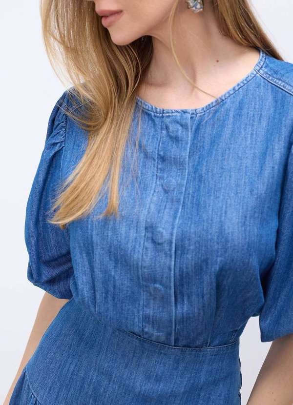 Laccord - Blusa Jeans Meia Manga Azul 2