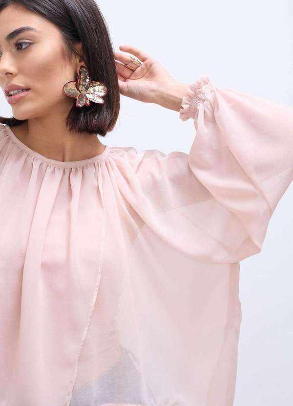 Laccord - Blusa Manga Longa com Transpasse Rosa 3