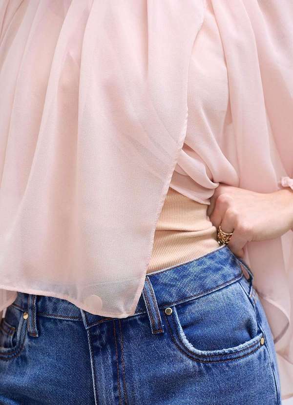 Laccord - Blusa Manga Longa com Transpasse Rosa 5