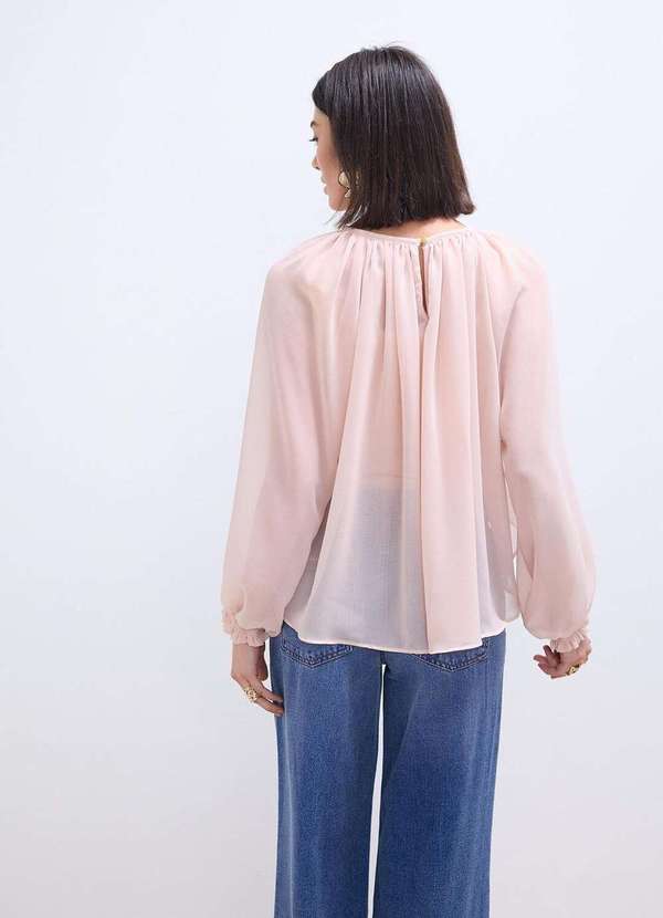 Laccord - Blusa Manga Longa com Transpasse Rosa 6