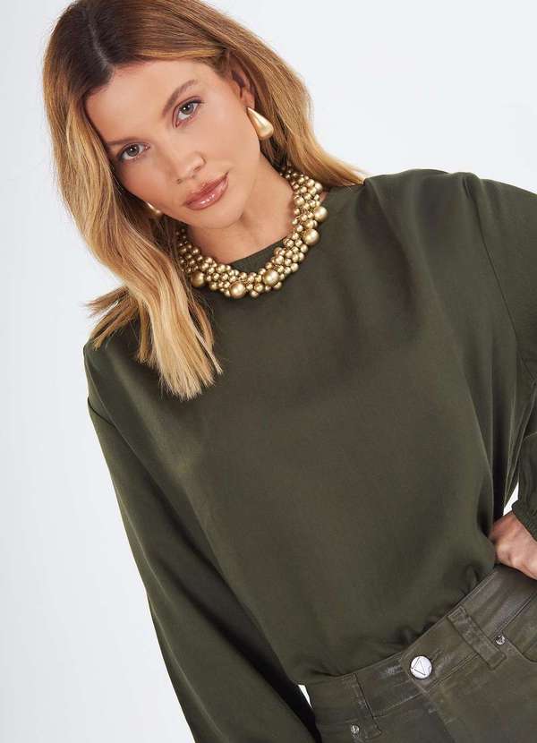 Laccord - Blusa Manga Longa Verde