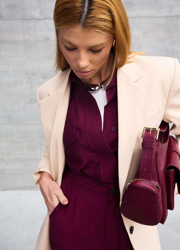 Laccord - Camisa com Bolsos Marsala Vermelho 2