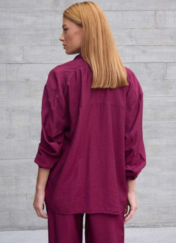 Laccord - Camisa com Bolsos Marsala Vermelho 4