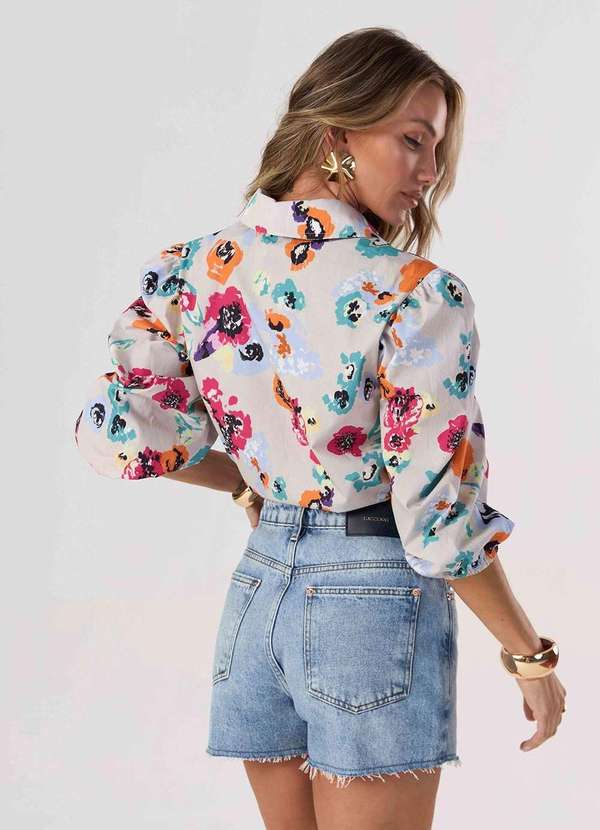 Laccord - Camisa de Tricoline Estampa Floral Estampado 4