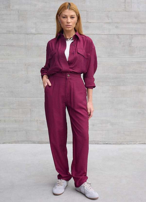 Laccord - Calca Alfaiataria Marsala Vermelho 1