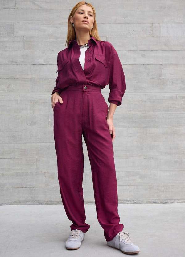 Laccord - Calca Alfaiataria Marsala Vermelho 2