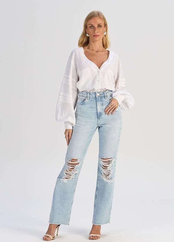 Laccord - Calca Anos 90 Destroyed Amaral Azul 1