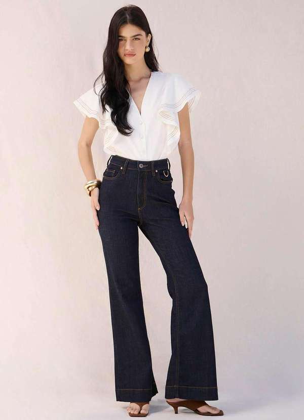 Laccord - Calca Boot Cut Amaciada Azul