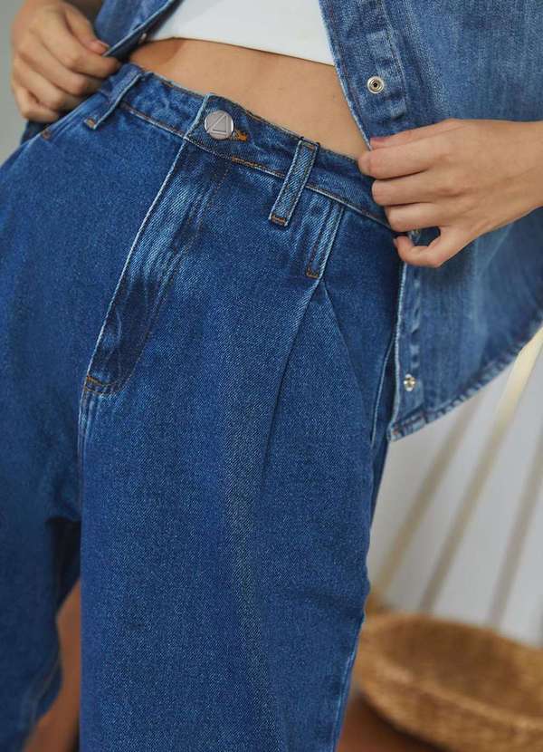 Laccord - Calca  Cintura Alta Loos Azul 3