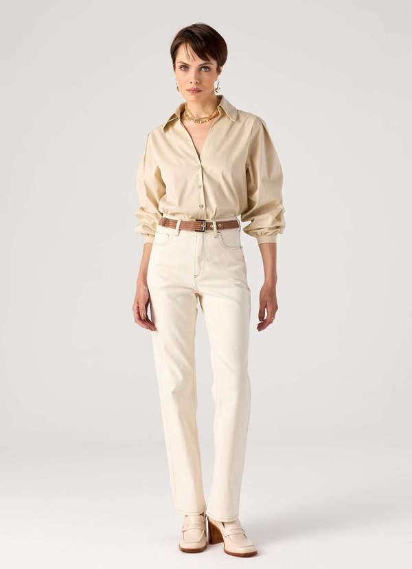 Laccord - Calca de Sarja Reta com Cinto Branco 2