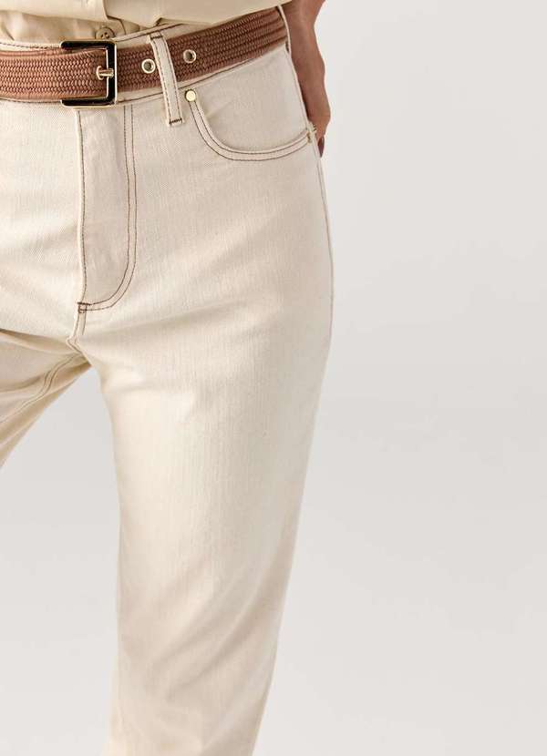 Laccord - Calca de Sarja Reta com Cinto Branco 5