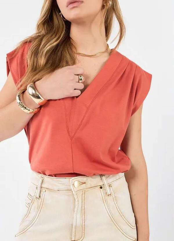 Laccord - Calca de Sarja Reta com Recorte Lateral Branco 5