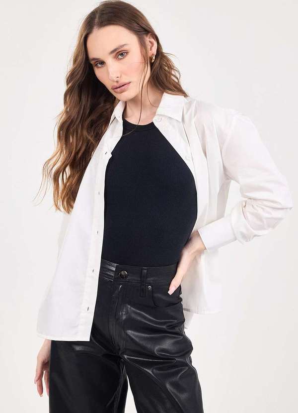 Laccord - Calca de Sarja Reta Resinada Preto 4