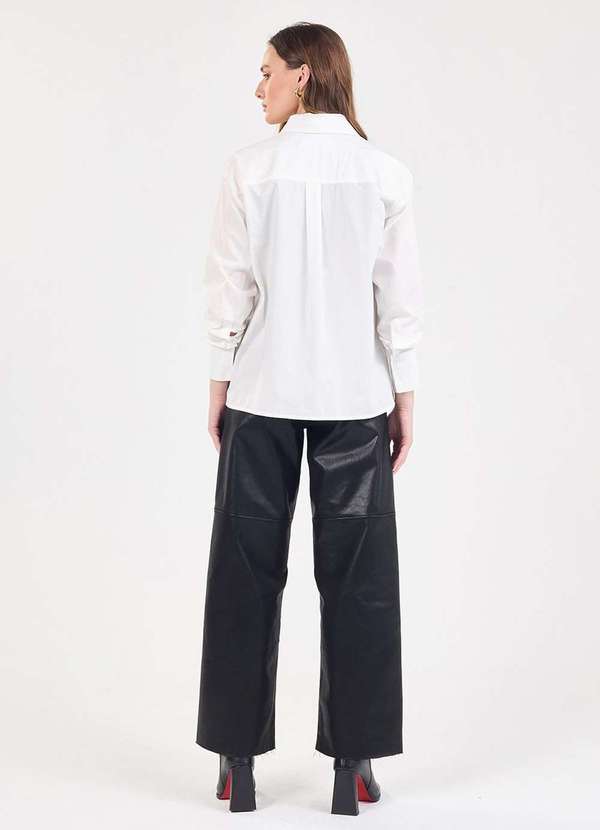 Laccord - Calca de Sarja Reta Resinada Preto 5