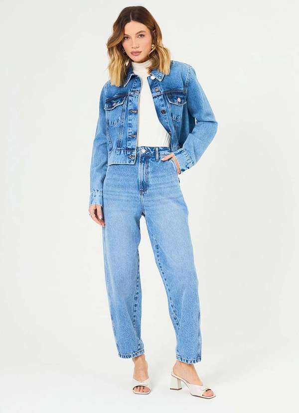 Laccord - Calca Jeans Balloon Denim Claro Azul