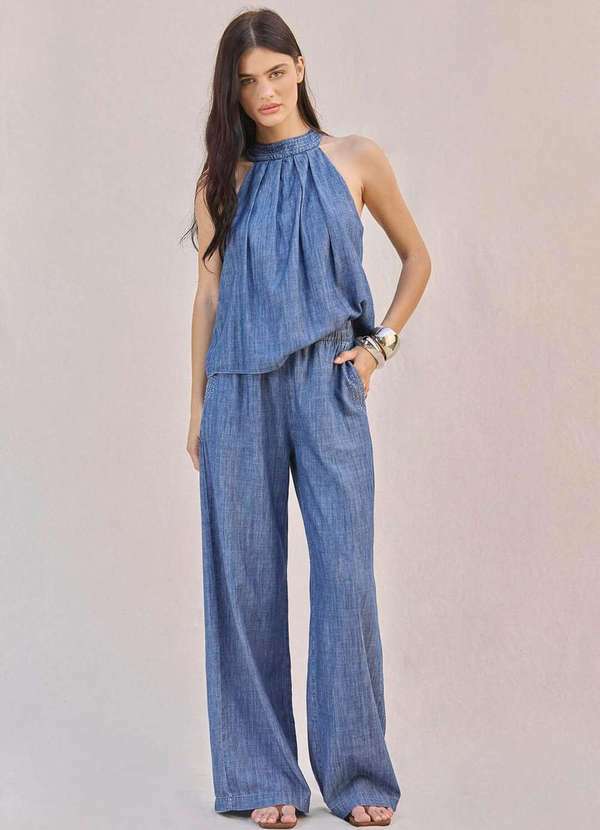 Laccord - Calca Jeans Leve Pantalona Denim Medio Azul