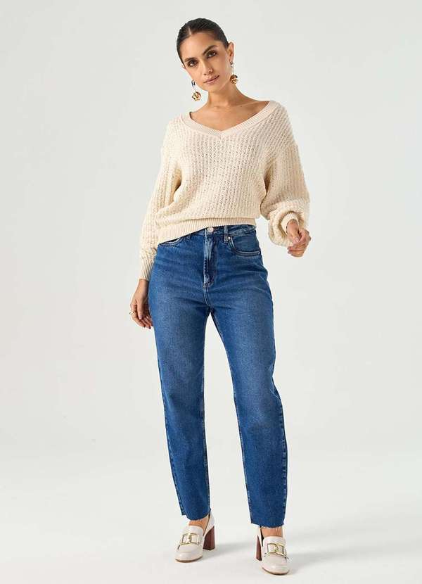 Laccord - Calca Jeans Mom Denim Escuro Azul 3