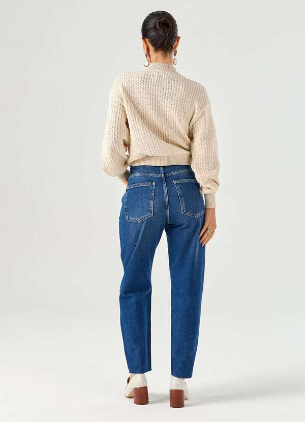 Laccord - Calca Jeans Mom Denim Escuro Azul 5