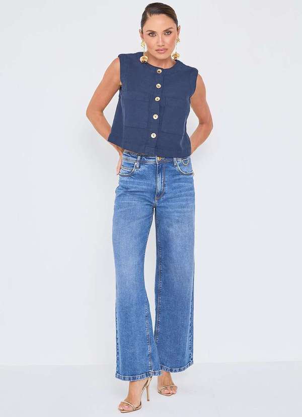 Laccord - Calca Jeans Reta Denim Medio Azul 1