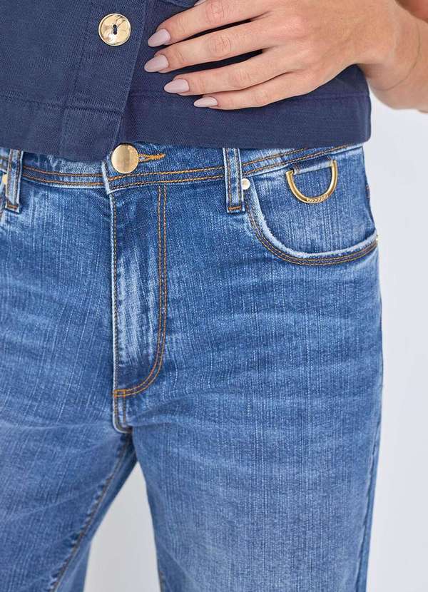Laccord - Calca Jeans Reta Denim Medio Azul 4