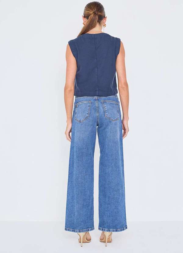 Laccord - Calca Jeans Reta Denim Medio Azul 5