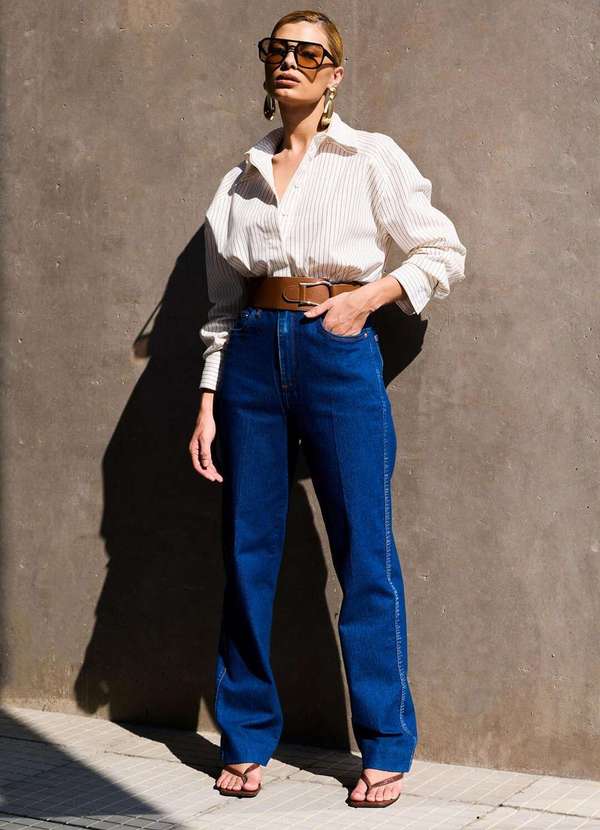 Laccord - Calca Jeans Reta Denim Medio Azul 5