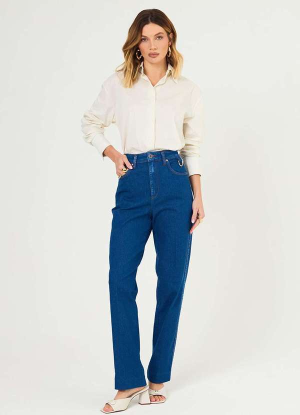 Laccord - Calca Jeans Reta Denim Medio Azul 3