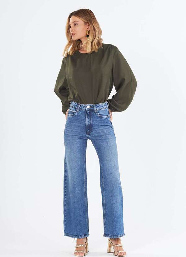 Laccord - Calca Jeans Reta Denim Medio Azul