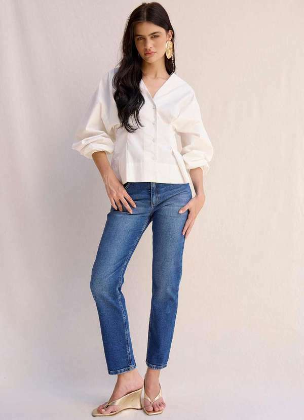 Laccord - Calca Jeans Skinny Comfort Denim Medio Azul