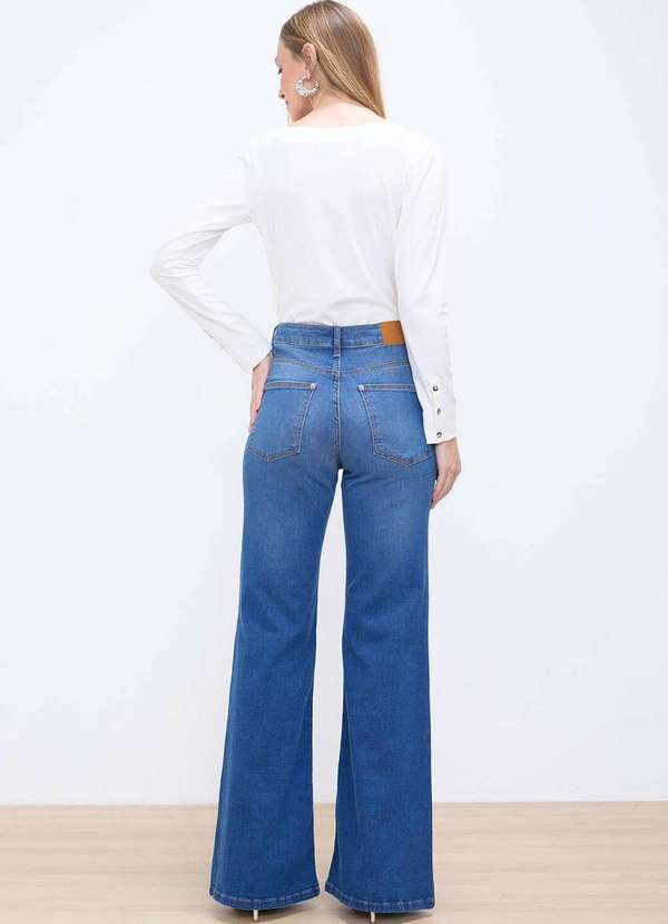 Laccord - Calca Jeans Slim Flare Denim Medio Azul 5