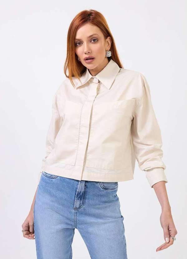 Laccord - Camisa de Tricoline com Bolsoes Branco 2