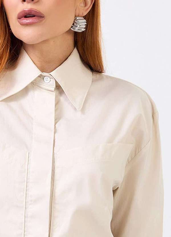 Laccord - Camisa de Tricoline com Bolsoes Branco 3