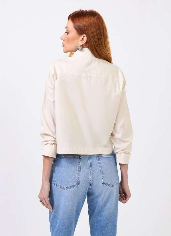 Laccord - Camisa de Tricoline com Bolsoes Branco 5