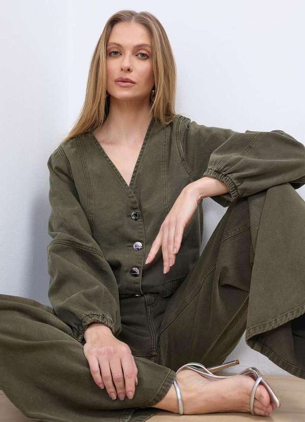 Laccord - Jaqueta de Sarja Verde