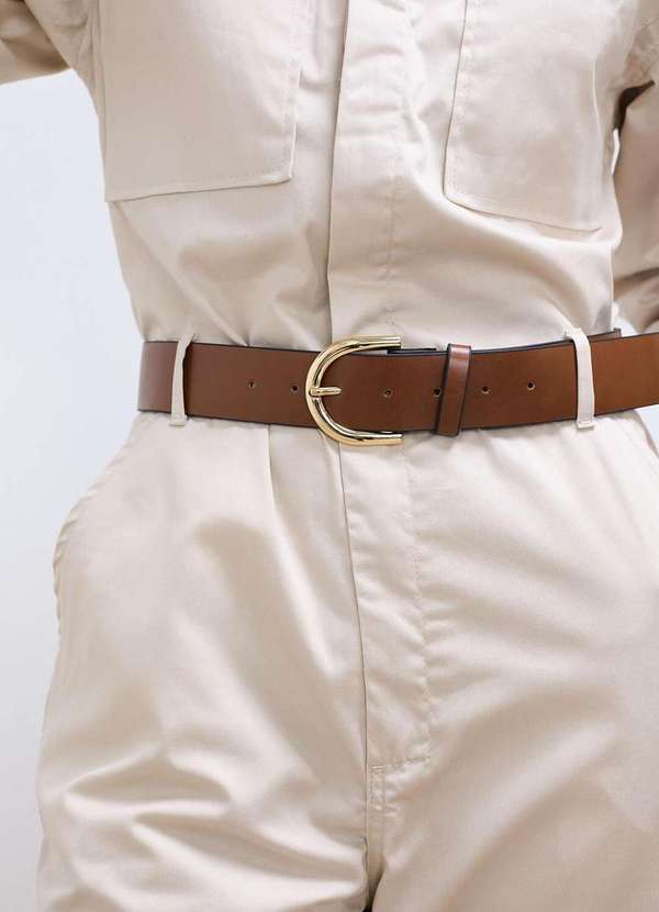 Laccord - Macacao de Sarja com Maxi Bolsos e Cinto Branco 3