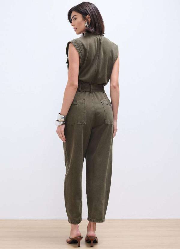 Laccord - Macacao Jeans Slouchy sem Manga Verde 6