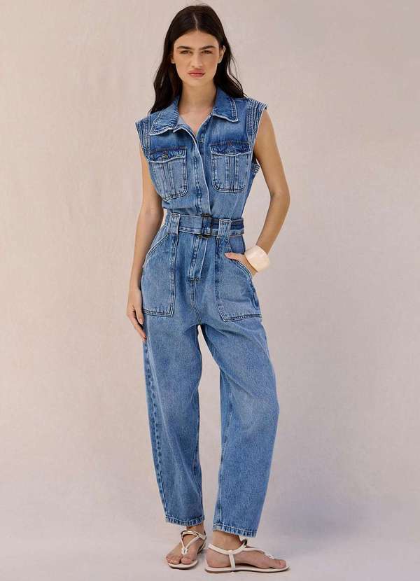 Laccord - Macacao Slouchy sem Mangas Azul 2