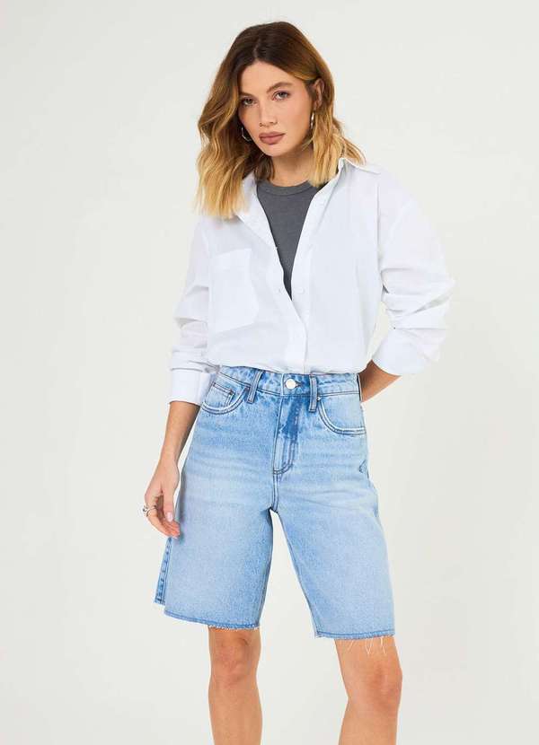 Laccord - Bermuda Jeans Denim Claro Azul