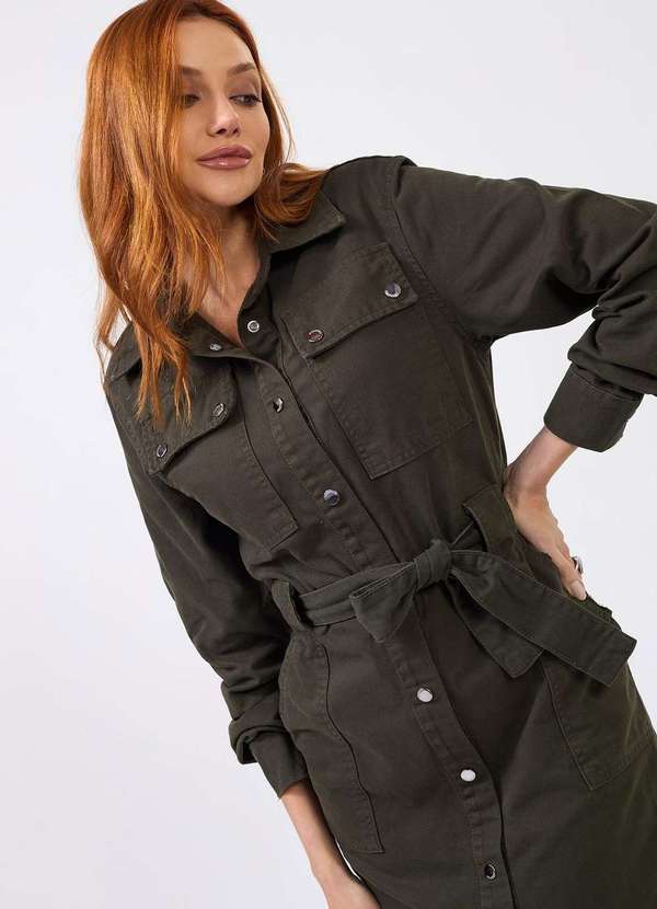 Laccord - Vestido de Sarja Chamise Verde 4