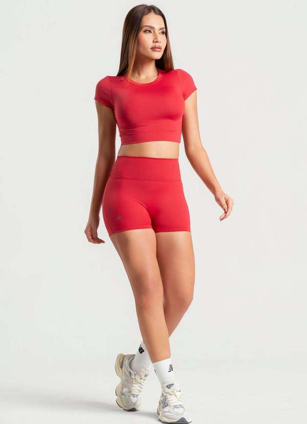 Wemood - Cropped Manga Curta Wemood - Vermelho Grená 2